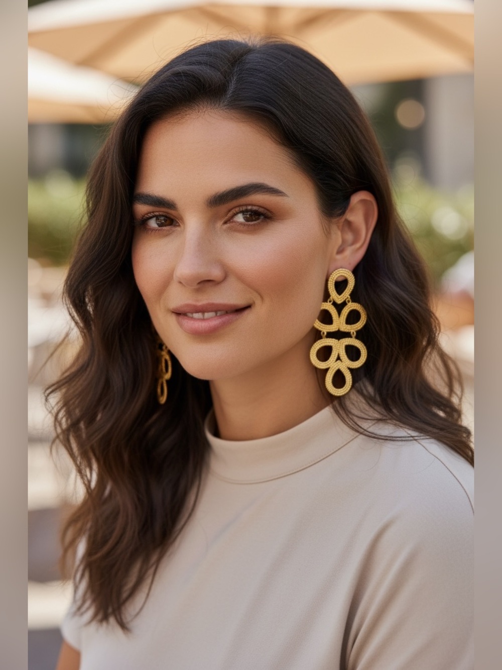 Lisi Lerch Ginger Metal Statement Earrings in Gold